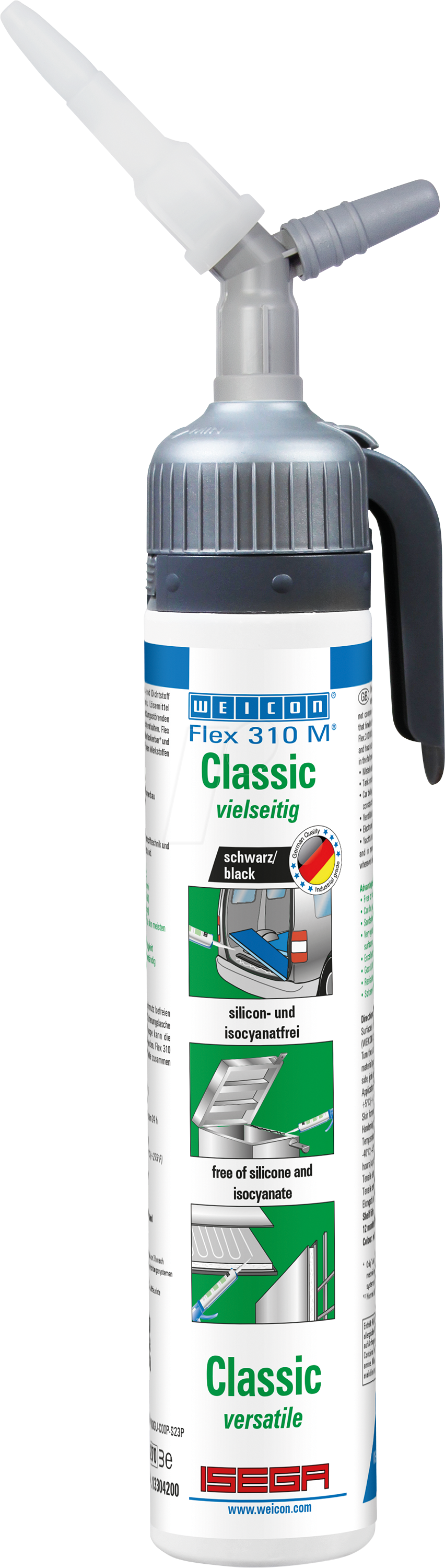 WEICON 13304200 - Kraftkleber, dauerelastisch, Presspackdose, 200 ml, schwarz