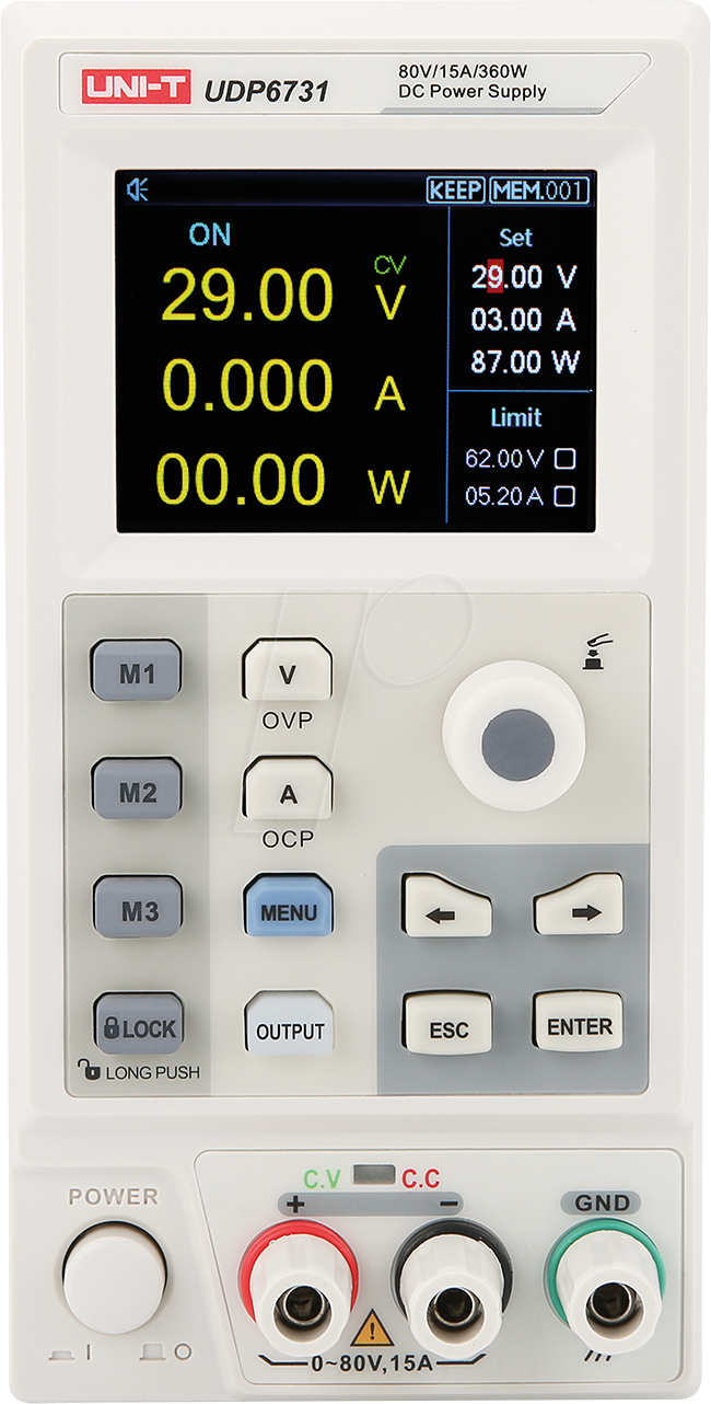 Thumbnail - UT DP6730 - Labornetzgerät DP6730, 0-40 V, 0-30 A, 360 W, 1 Kanal, programmi