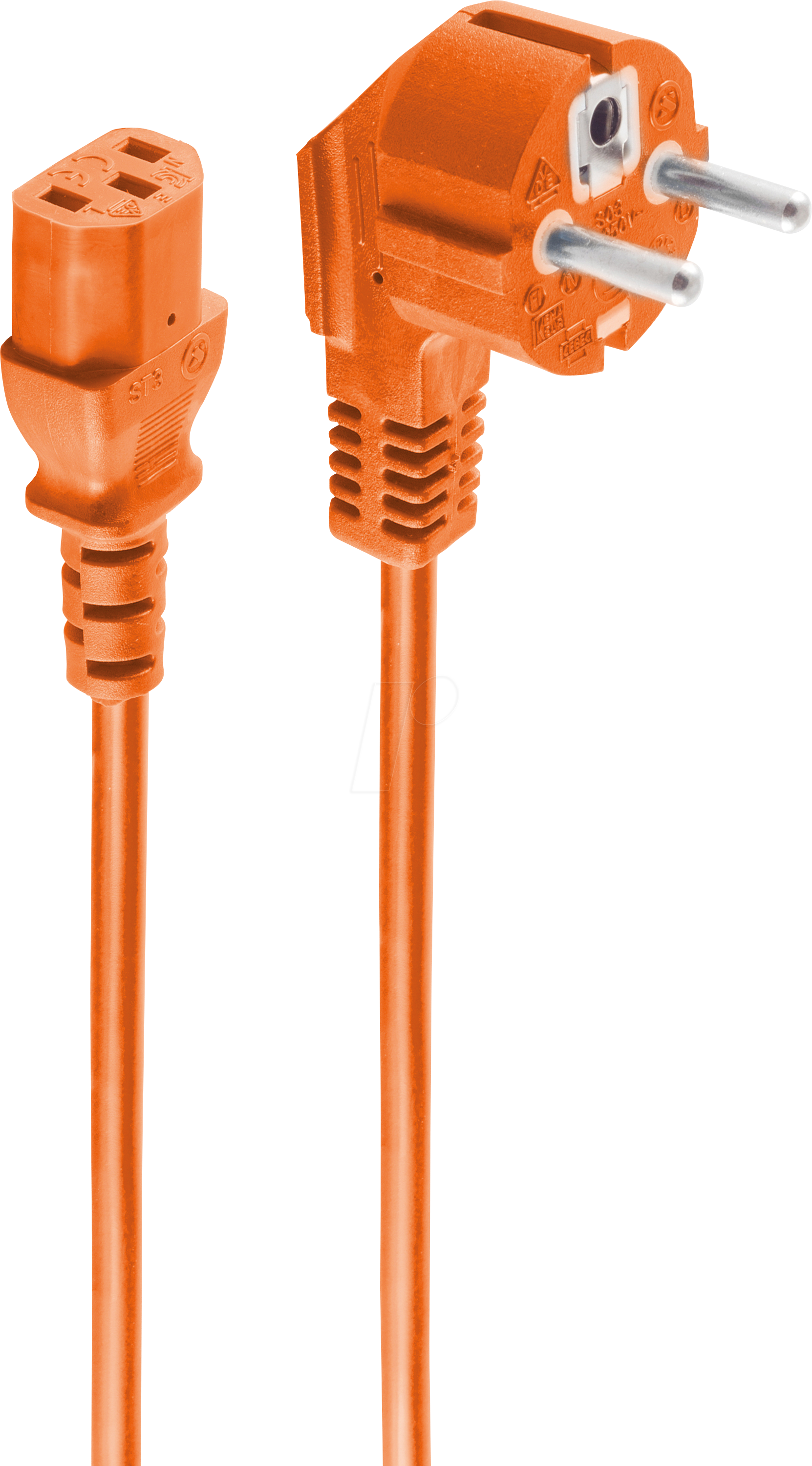 SHVP BS09-05047 - Schutzkontakt 90°/Kaltgerätebuchse, orange, 3m