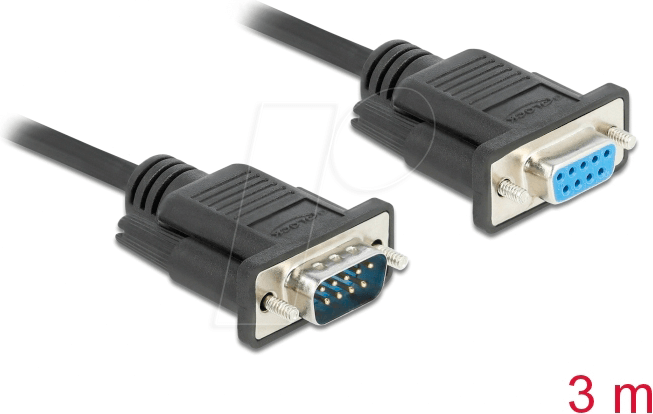 DELOCK 86584 - Kabel Seriell, RS-232, Stecker/Buchse, 3 m