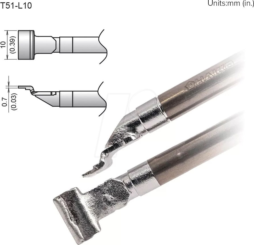 HAK T51-L10 - Aktiv-Lötspitze T51-L10, 10,0 mm, SOP, Spatel, 2 Stück