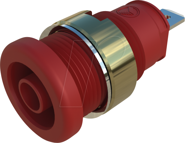 SEB 2610 F4,8 RT - Einbaubuchse, 4 mm, Faston, rot, gesichert