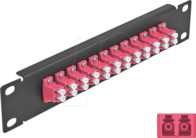 DELOCK 66769 - LWL Patchpanel, 10'', 12-Port, LC Duplex, 1HE, schwarz