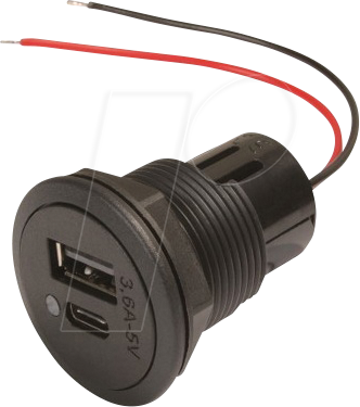 BST 67341000 - Caravan - Steckdose, USB-C/A, 12/24V, 3,6A/5V, schwarz