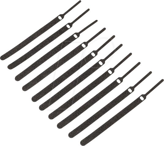 KOLINK 04986 - Kolink Kabelbinderset mit Klettverschluss, schwarz, 10 Stück