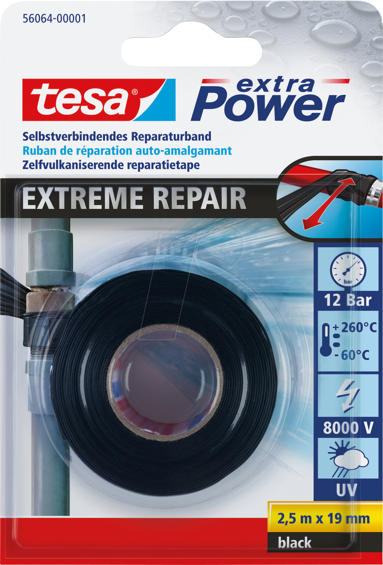 TESA 56064 SW - tesa® extra Power Extreme Repair Reparaturband, schwarz