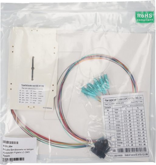 EFB 53100204 - Spleißkassette, bestückt, Pigtails LC OM3