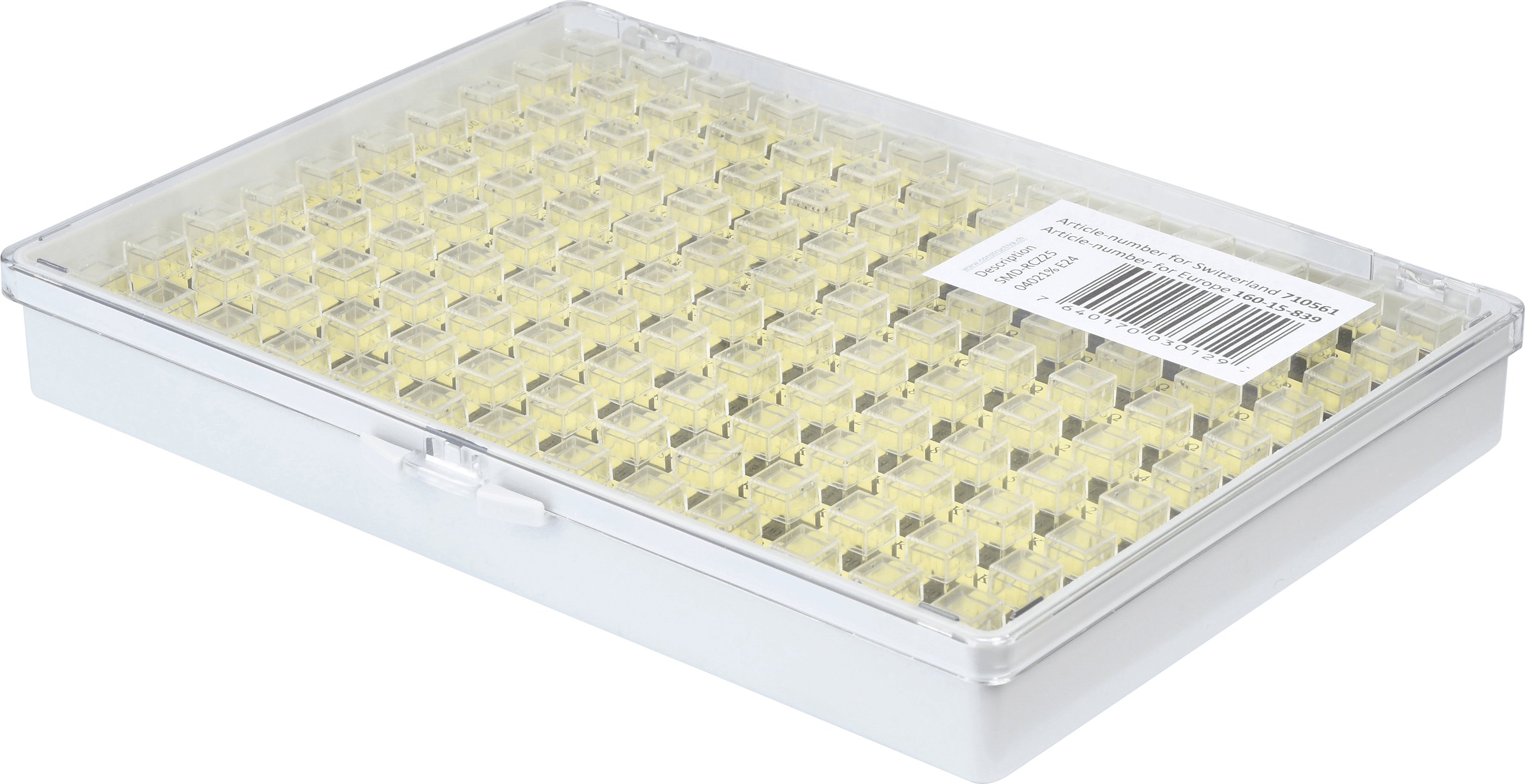 SORT 0201 R25E24 - Widerstandssortiment, 0201, E24/E12, 1%, 25 Stk./Wert
