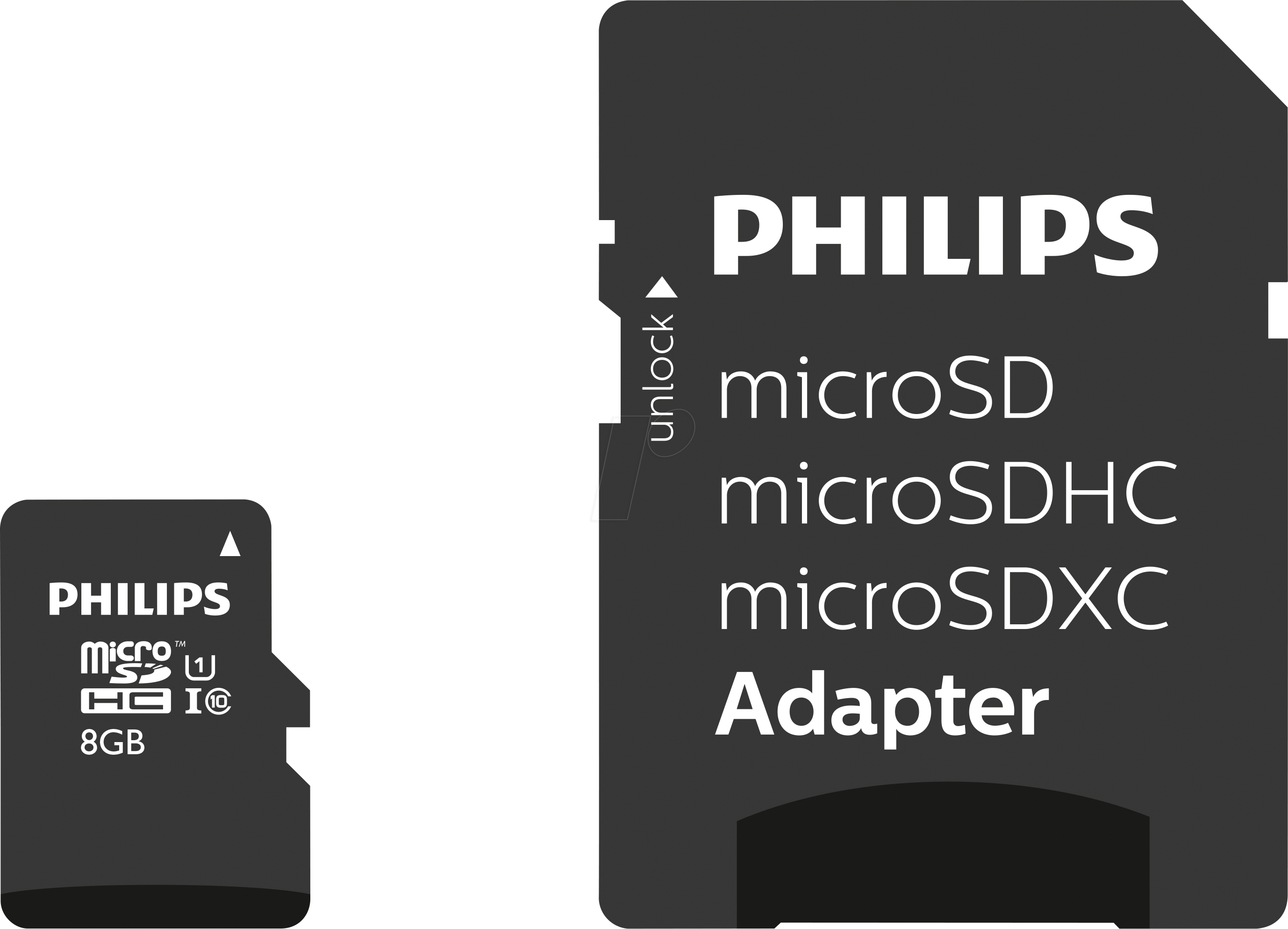 PHI FM08MP45B - microSDHC-Card 8GB Class 10 incl. Adapter UHS-I U1