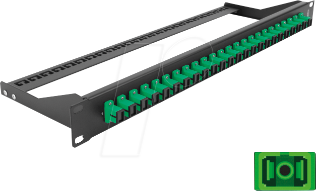 DELOCK 43381 - LWL Patchpanel, 19'', 24-Port, SC Simplex, 1HE, grün