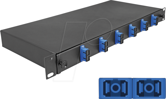 DELOCK 67000 - 19'' LWL Spleißbox, 6x SC Duplex OS2, 1HE