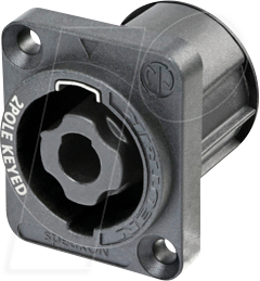 NEUTRIK NL2MPXX - speakON Einbaustecker, 2-polig, D-Form, sw