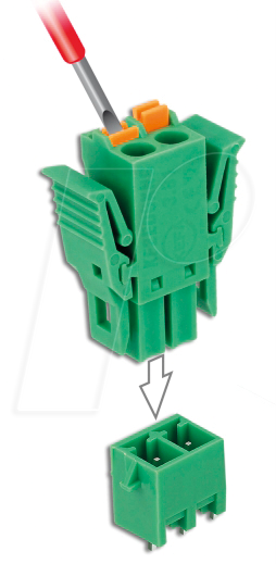 DELOCK 65968 - Terminalblock 2 Pin vertikal
