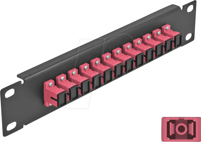 DELOCK 66764 - LWL Patchpanel, 10'', 12-Port, SC Simplex, 1HE, schwarz
