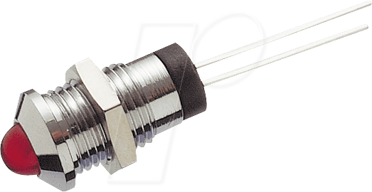 LED 105 A RT - LED, bedrahtet, 5 mm, rot, Außenrefl., Ø8 mm, 38 mcd, 50°