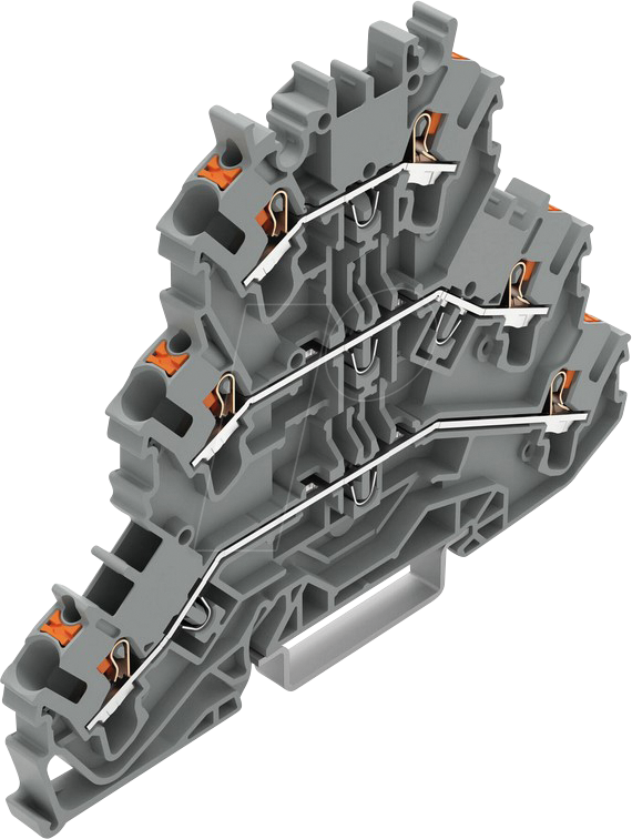 WAGO 2202-3201 - Dreistock-Durchgangsklemme, Ø 0,25 - 2,5 mm, L/L/L