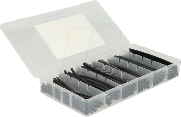 DELOCK 86271 - Schrumpfschlauch-Sortiment, schwarz, 100-teilig