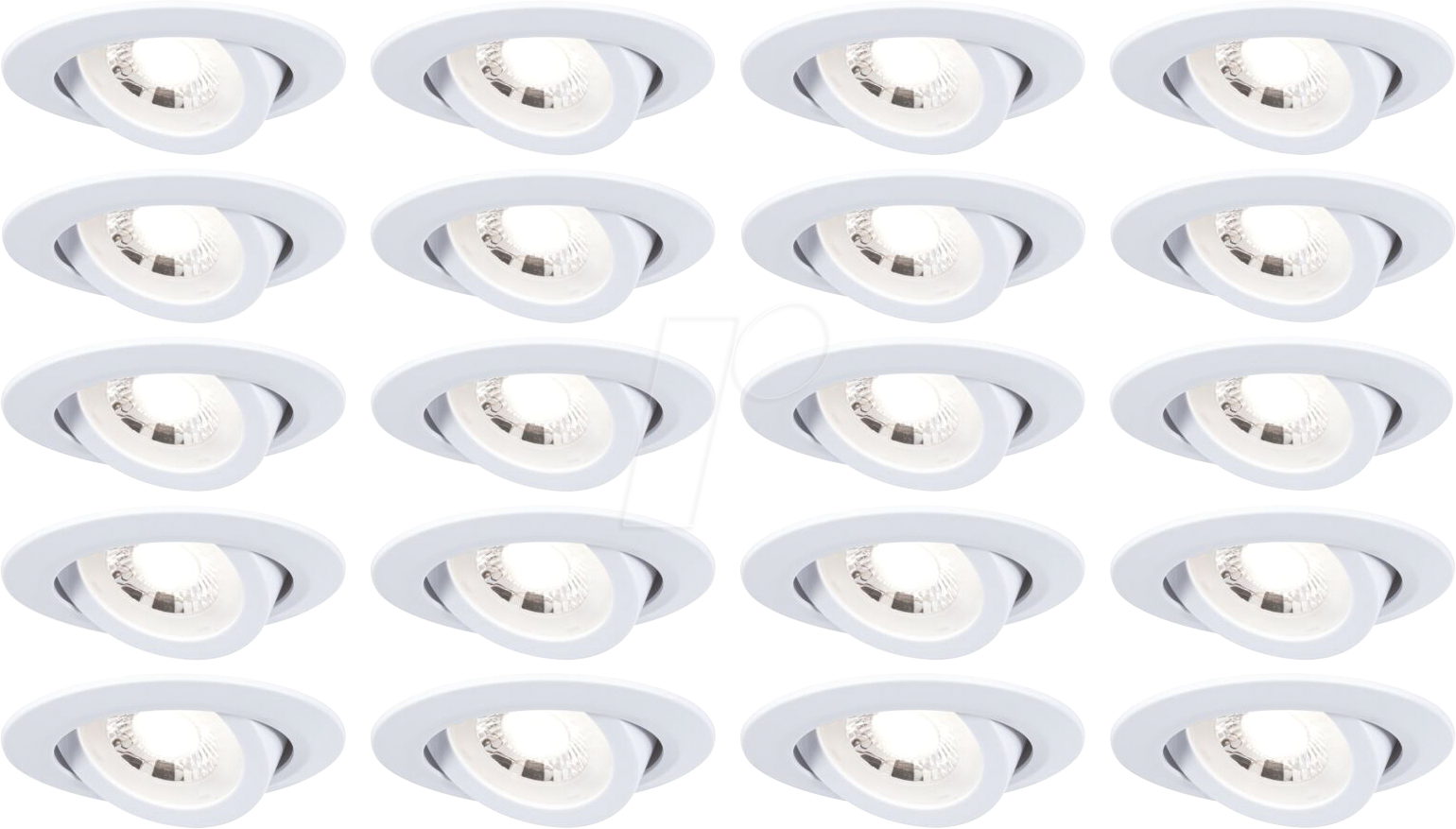 PLM 99997 - Einbauleuchte, 4,8 W, 3000 K, 450 lm, rund, weiß matt, 20er Set