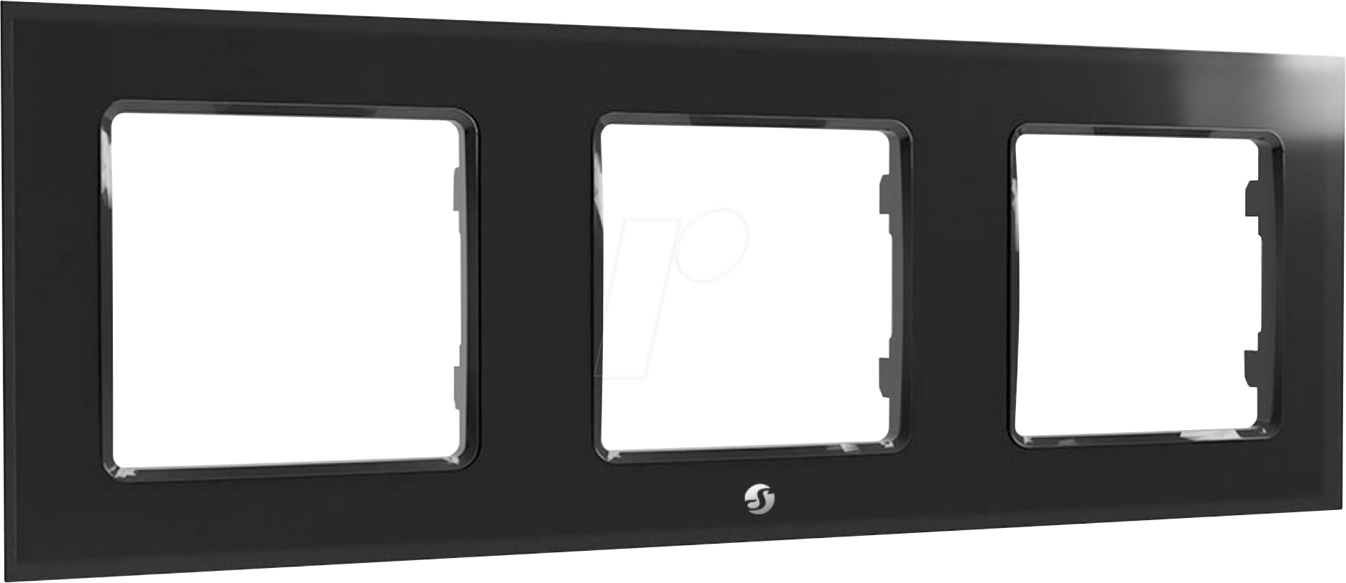 SHELLY WF3 B - Shelly Wandtaster Rahmen, schwarz, 3-fach