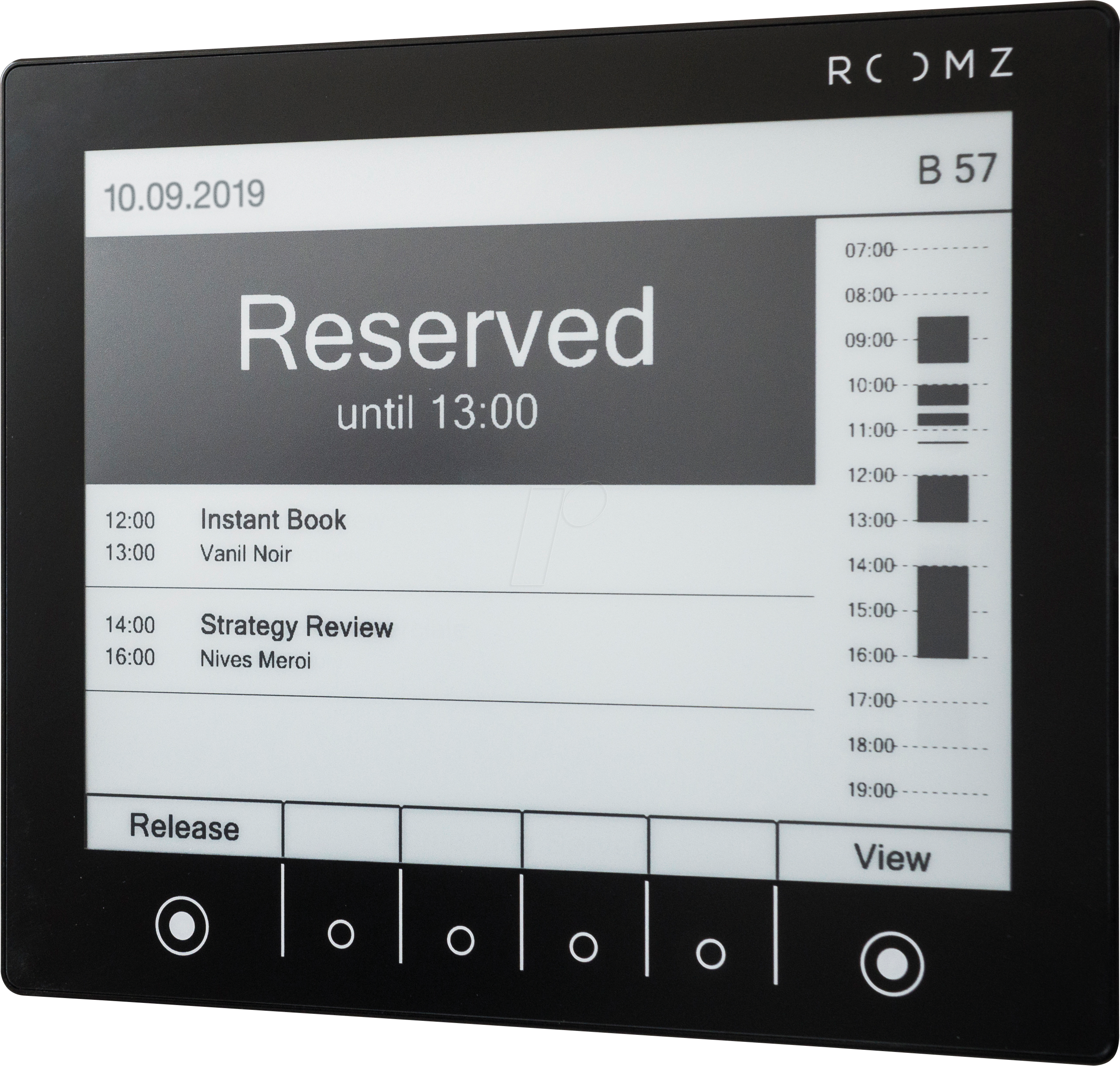 ROOMZ DISPLAY SW - Raumplanungsdisplay, Roomz, schwarz