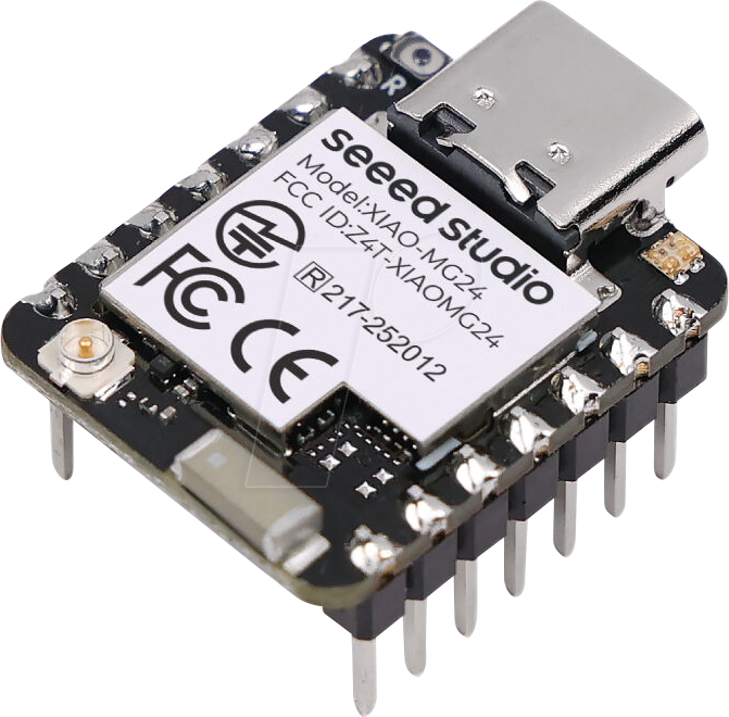 XIAO MG24 SEN H - Xiao MG24 Sense, Matter/Thread/Zigbee/BLE, mit Header