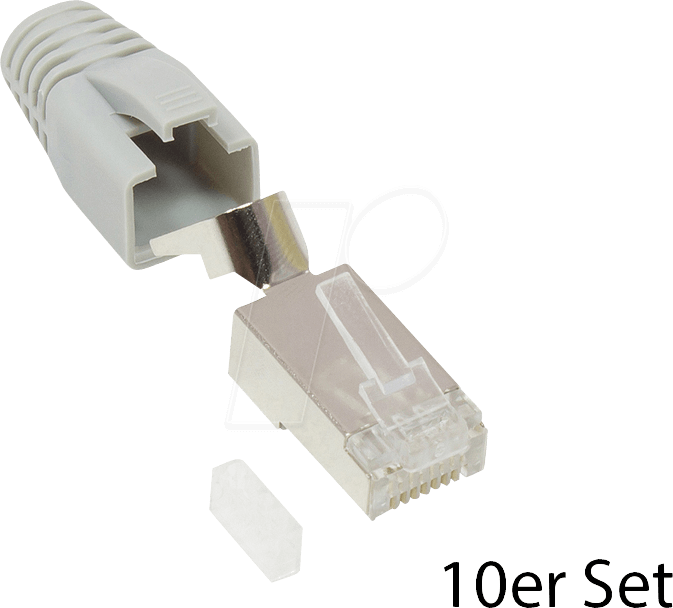 GC N0091 - RJ-45 Stecker Cat.6A, 10er Set grau