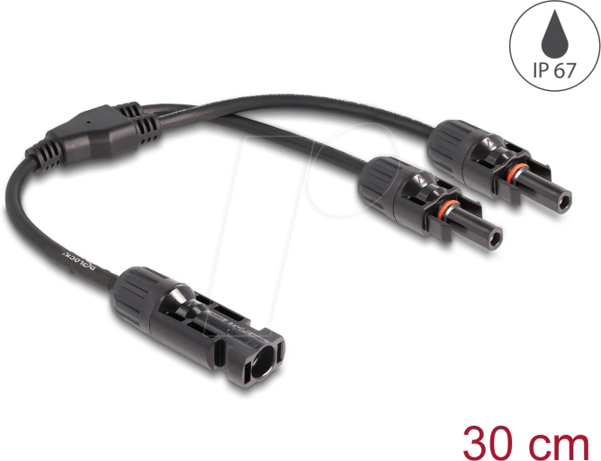 Thumbnail - DELOCK 88222 - DL4 Solar Splitter Kabel 1 x Stecker zu 2 x Buchse 30 cm schwarz