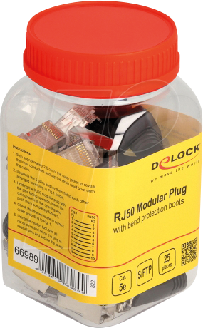 DELOCK 66989 - RJ50 Modularer Stecker, Cat.5e, 25 Stück