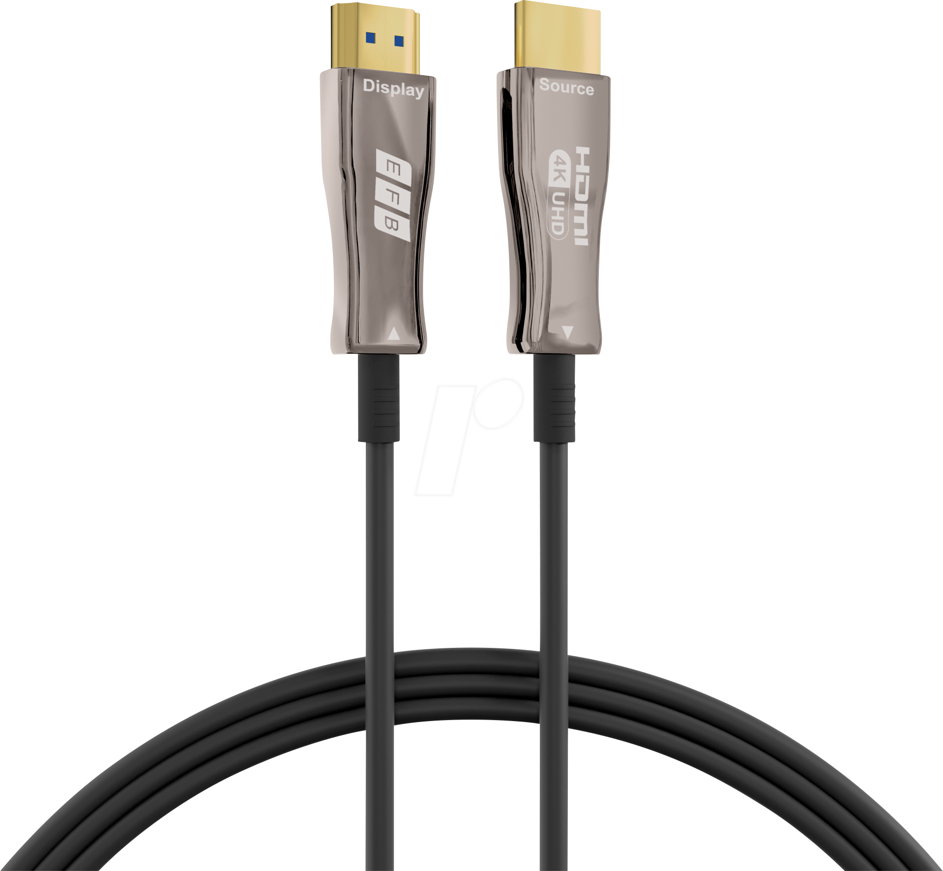 EFB HDMI20-00010 - Aktives HDMI Glasfaserkabel 4K60Hz 18 Gbit/s, schwarz, 50 m