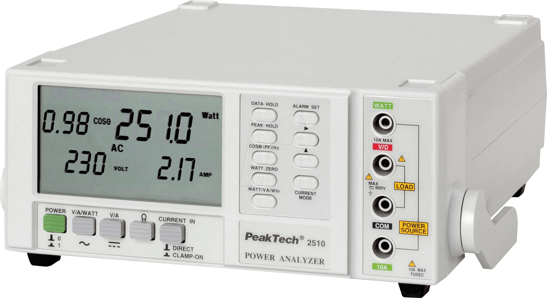 PEAKTECH 2510 - Netzanalysator, Leistungsanalysator, 1 Phase, RS-232