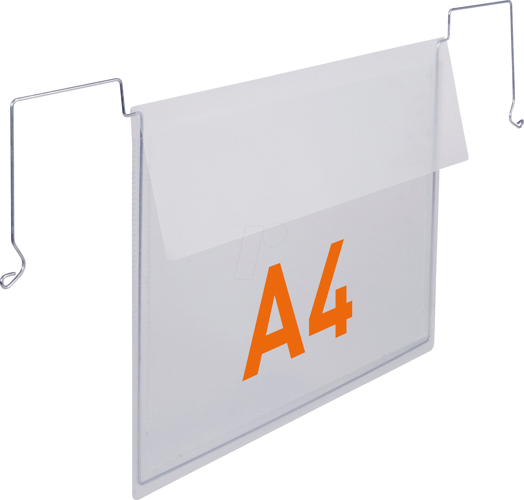 DURABLE 118819 - Drahtbügeltasche, mit Klappe, A4, quer, transparent, 50 Stück