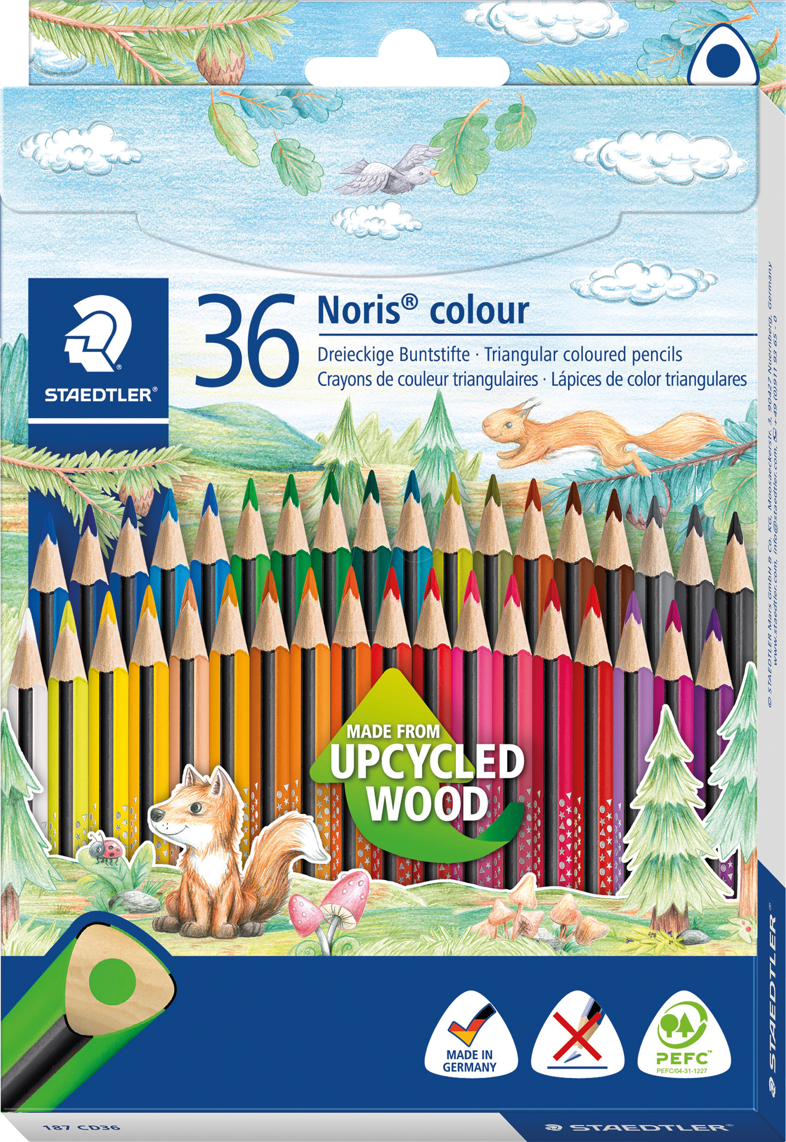 STAEDTLER 187C36 - Buntstift, 3 mm, Dreikantform, 36 Farben