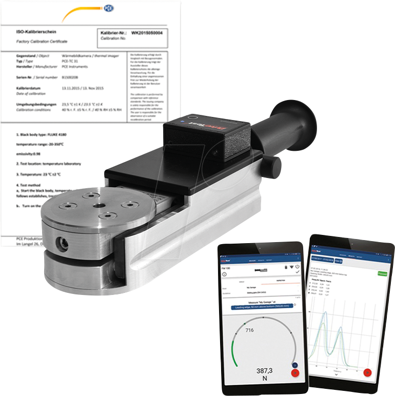 PCE FM100BTSY500 - Dynamometer FM100-BT für Türen und Tore, kabellos