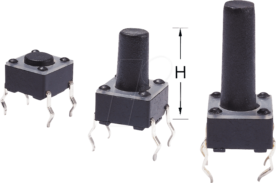 TASTER 9303 - Kurzhubtaster 6x6mm, Höhe: 7,0mm, 12V, vertikal