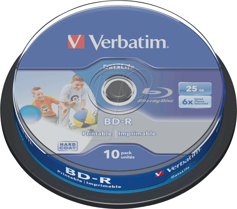 VERBATIM 43804 - BD-R, 25GB, bedruckbar, 10er Spindel