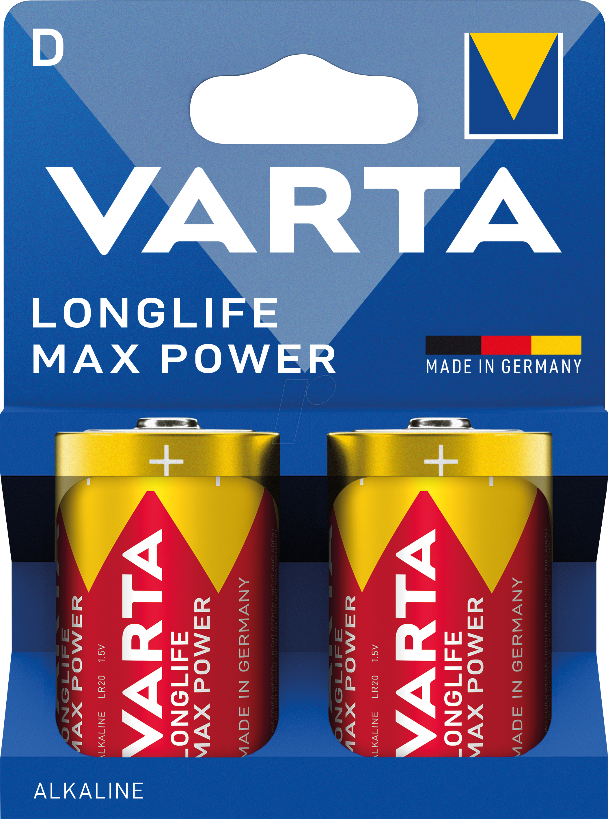 VAR LLMP D 2X - Max Power, Alkaline Batterie, D (Mono), 2er-Pack
