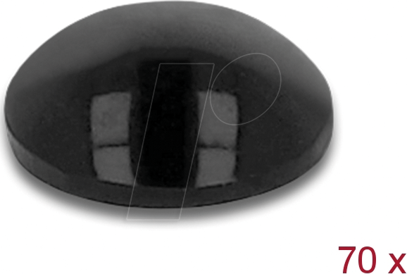 DELOCK 18308 - Gummifüße rund selbstklebend 8 x 3 mm 70 Stk. schwarz