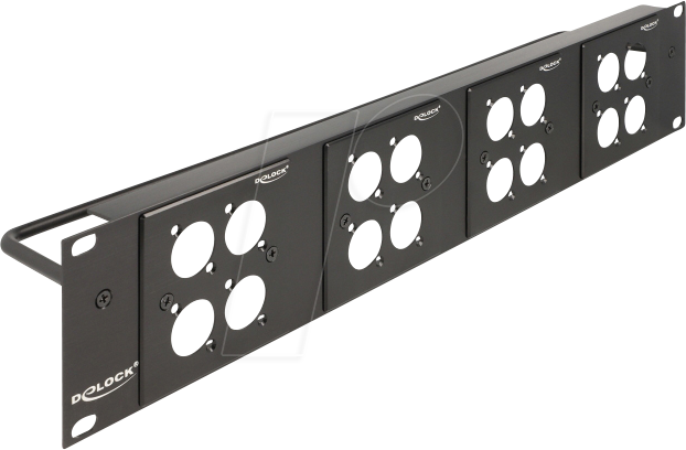 DELOCK 88195 - 19'' D-Typ Patchpanel, 4x4 Ports 2 HE schwarz