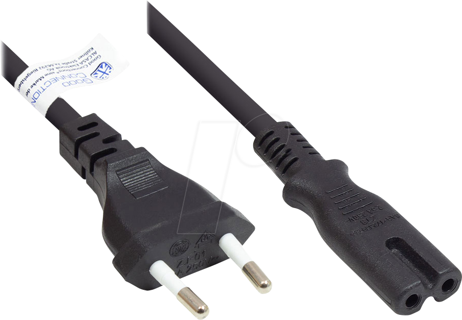 GC P0370-S100 - Euro-Stecker Typ C auf C7 , schwarz, 0,75 mm², 10 m