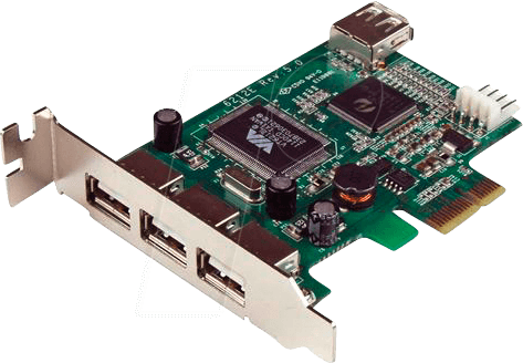 ST PEXUSB4DP - PCIe Karte, 4 Port USB 2.0, Low Profile