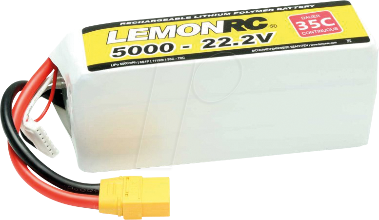 LRC 6S 5000 - LiPo Akku LEMONRC 5000 - 22.2V (35C)