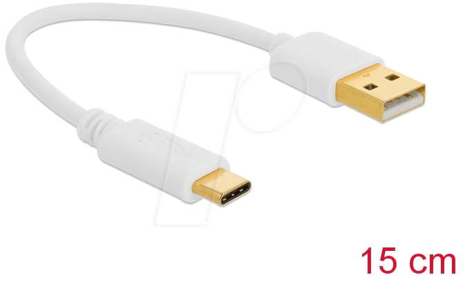 DELOCK 85355 - Ladekabel, USB A -> USB Type-C™, 15cm