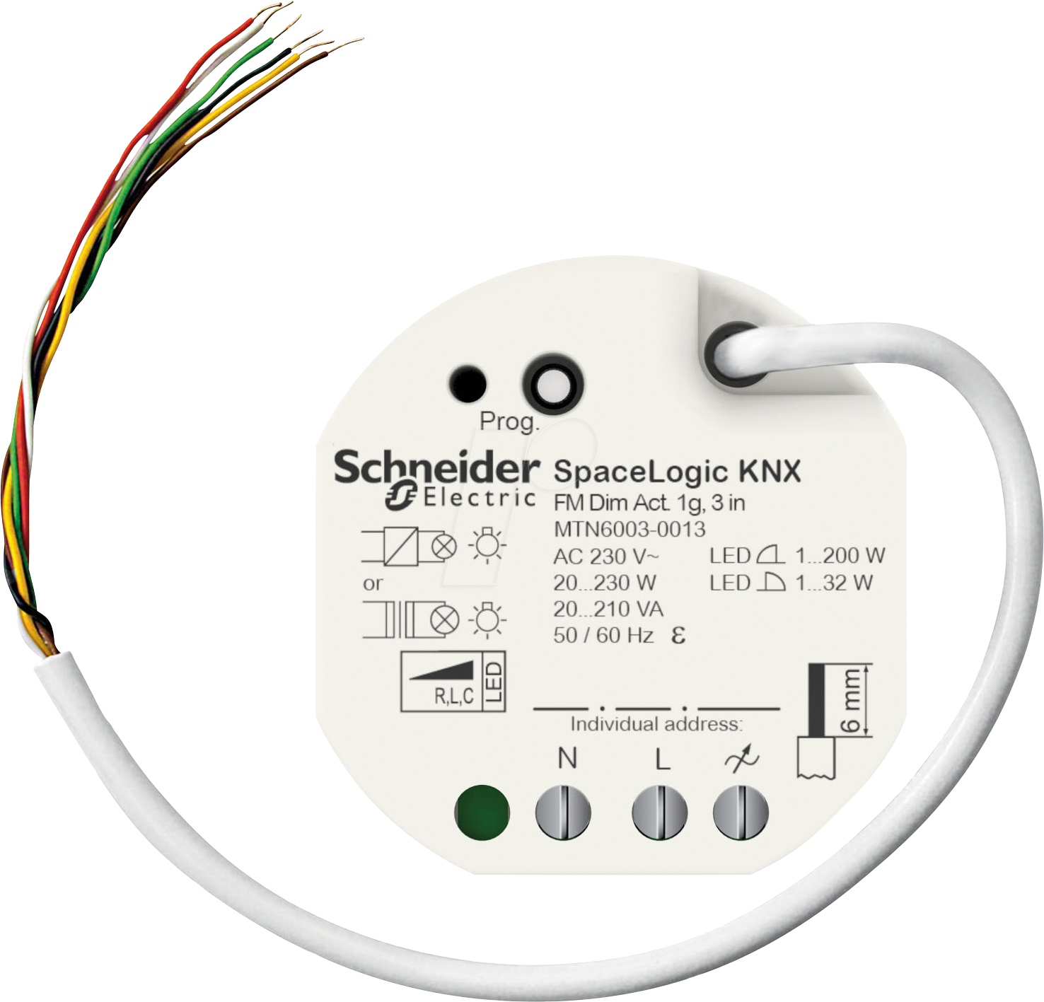 SE MTN6003-0013 - SpaceLogic KNX Universal Dimmaktor UP mit 3 Binäreingängen