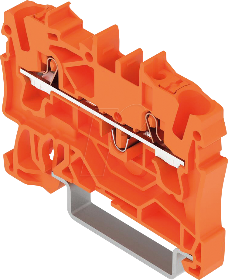 WAGO 2202-1202 - 2-Leiter-Durchgangsklemme, mit Drücker 2,5 mm², orange