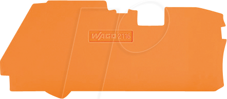 WAGO 2116-1292 - Abschluss- und Zwischenplatte, 1 mm dick, orange