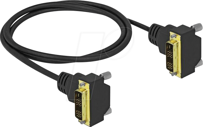 DELOCK 85905 - DVI Kabel 18+1 Stecker gewinkelt zu 18+1 Stecker gewinkelt 1 m