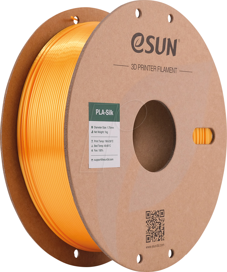 ESUN 72204102 - Filament, PLA-Silk, 1,75 mm, dunkelgelb, 1 kg
