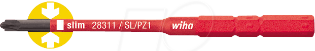 WIHA 34589 - Bit Kreuzschlitz (PZ), 1 x 75 mm, SoftFinish® electric slimBit