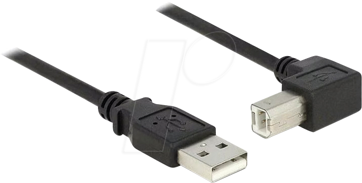 DELOCK 83529 - USB 2.0 Kabel A Stecker > B Stecker, gewinkelt, 3 m, schwarz
