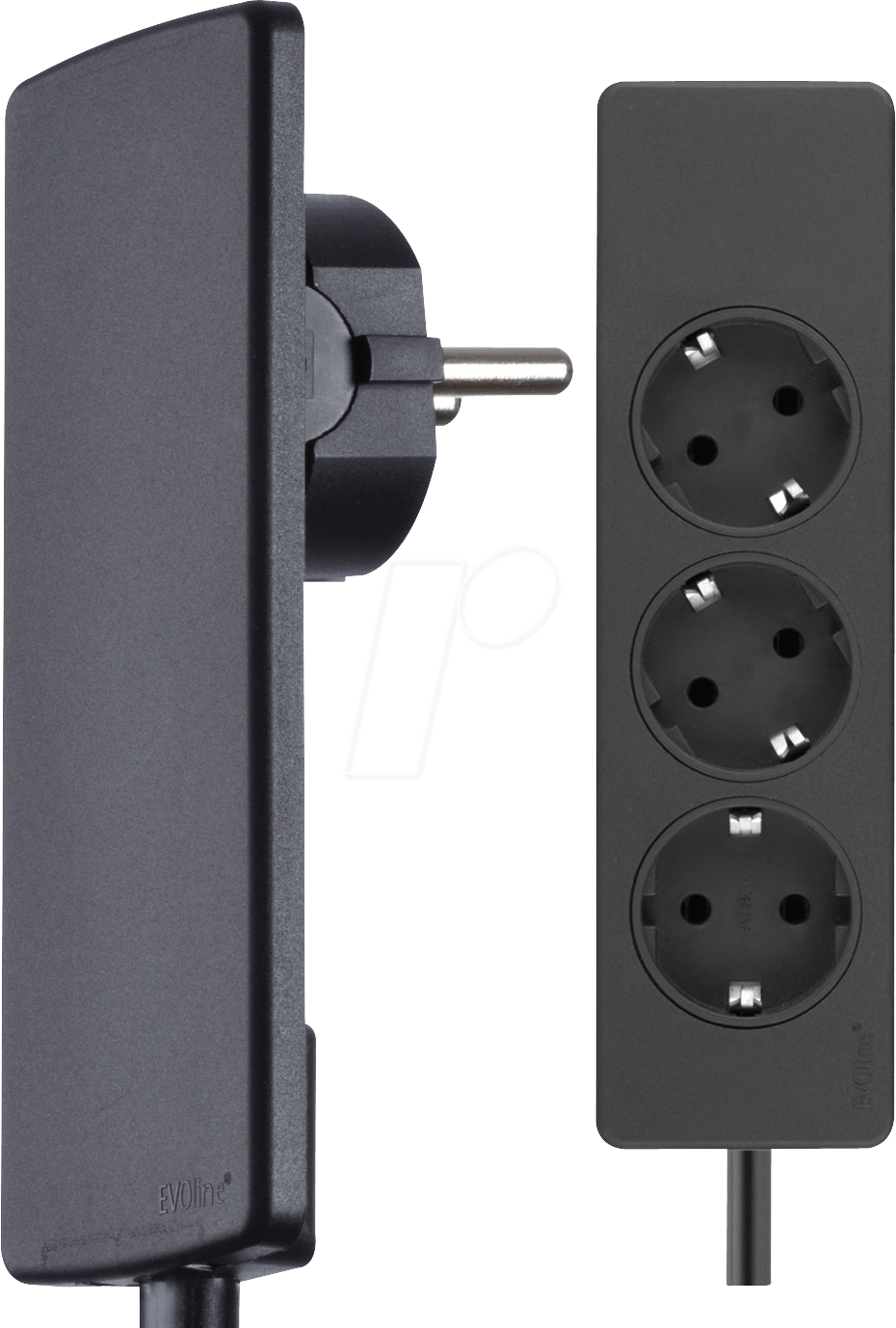 EVOLINE 3-F SW - Steckdosenleiste, EVOline® Plug, 3-fach, 1,5 m, schwarz